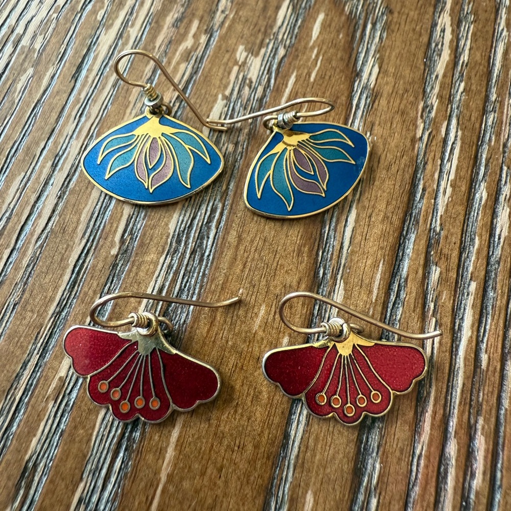 2 pairs of Laurel Burch earrings